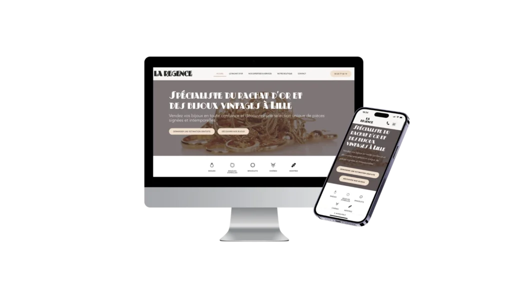 Site de La Régence, rachat d’or à Lille, sur ordinateur et mobile